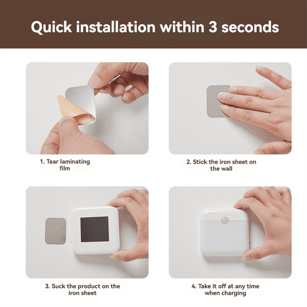Motion Sensor Light Rechargeable LED Lamp for Bedroom Kitchen Stair Hallway Wardrobe Cupboard Lighting,C