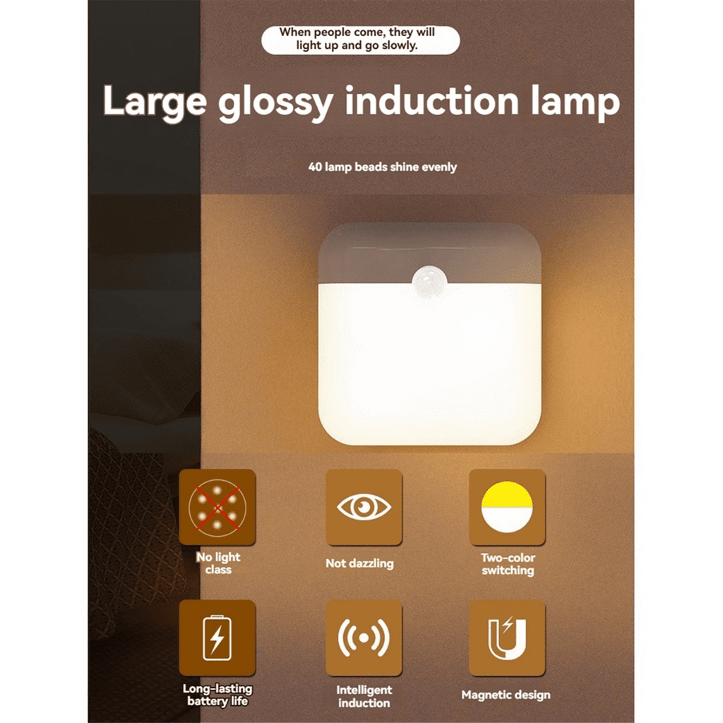 Motion Sensor Light Rechargeable LED Lamp for Bedroom Kitchen Stair Hallway Wardrobe Cupboard Lighting,C