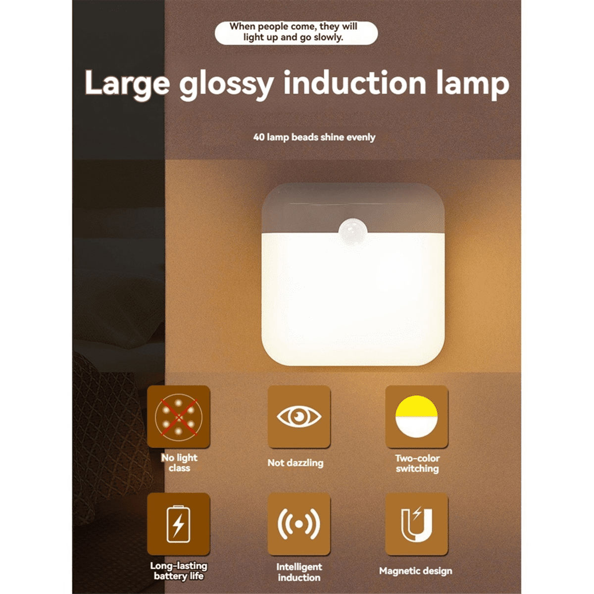 Motion Sensor Light Rechargeable LED Lamp for Bedroom Kitchen Stair Hallway Wardrobe Cupboard Lighting,C