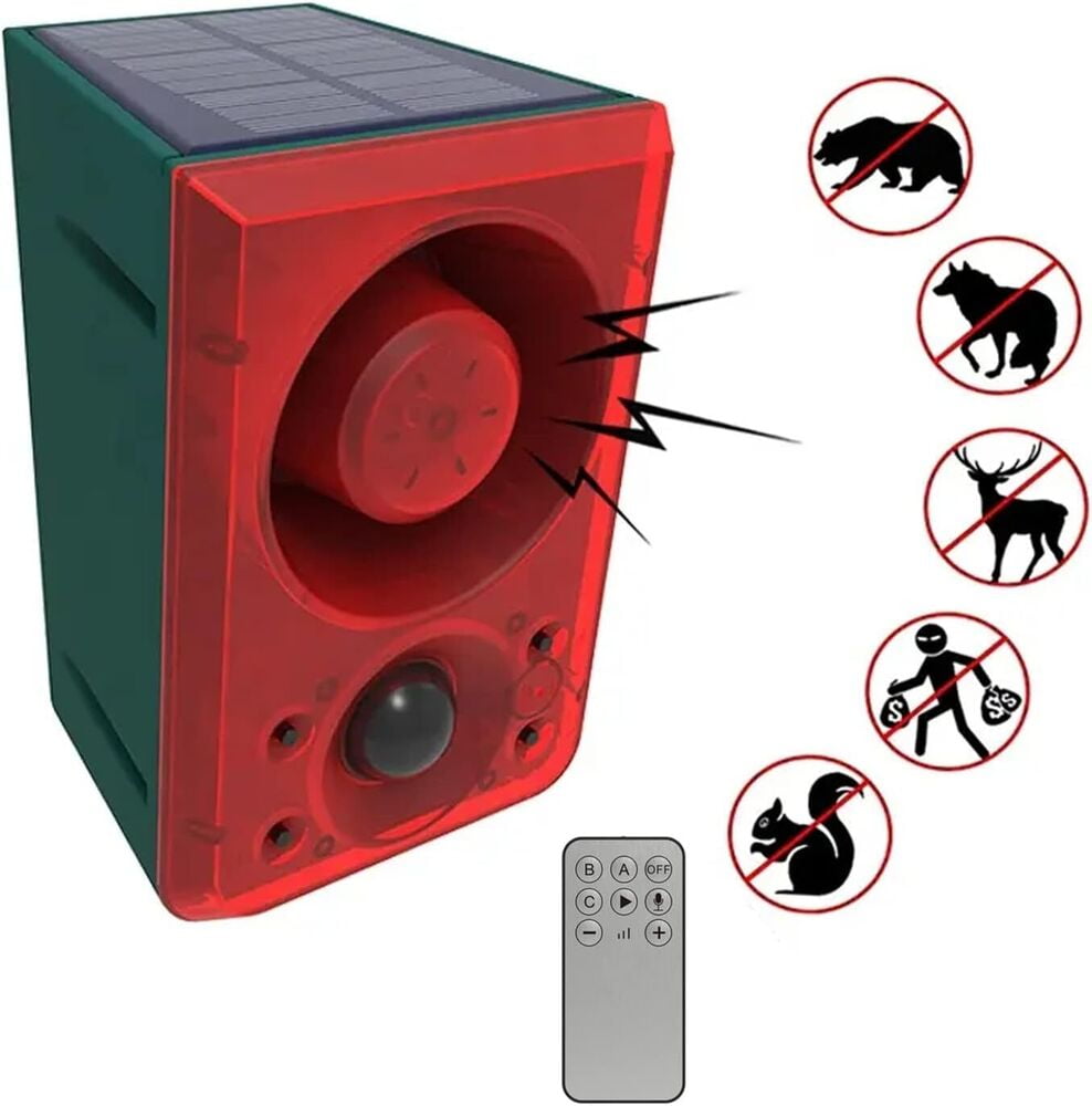 Motion Sensor Motion Alarm Emits loud dog barking gunshot sounds upto 130db US