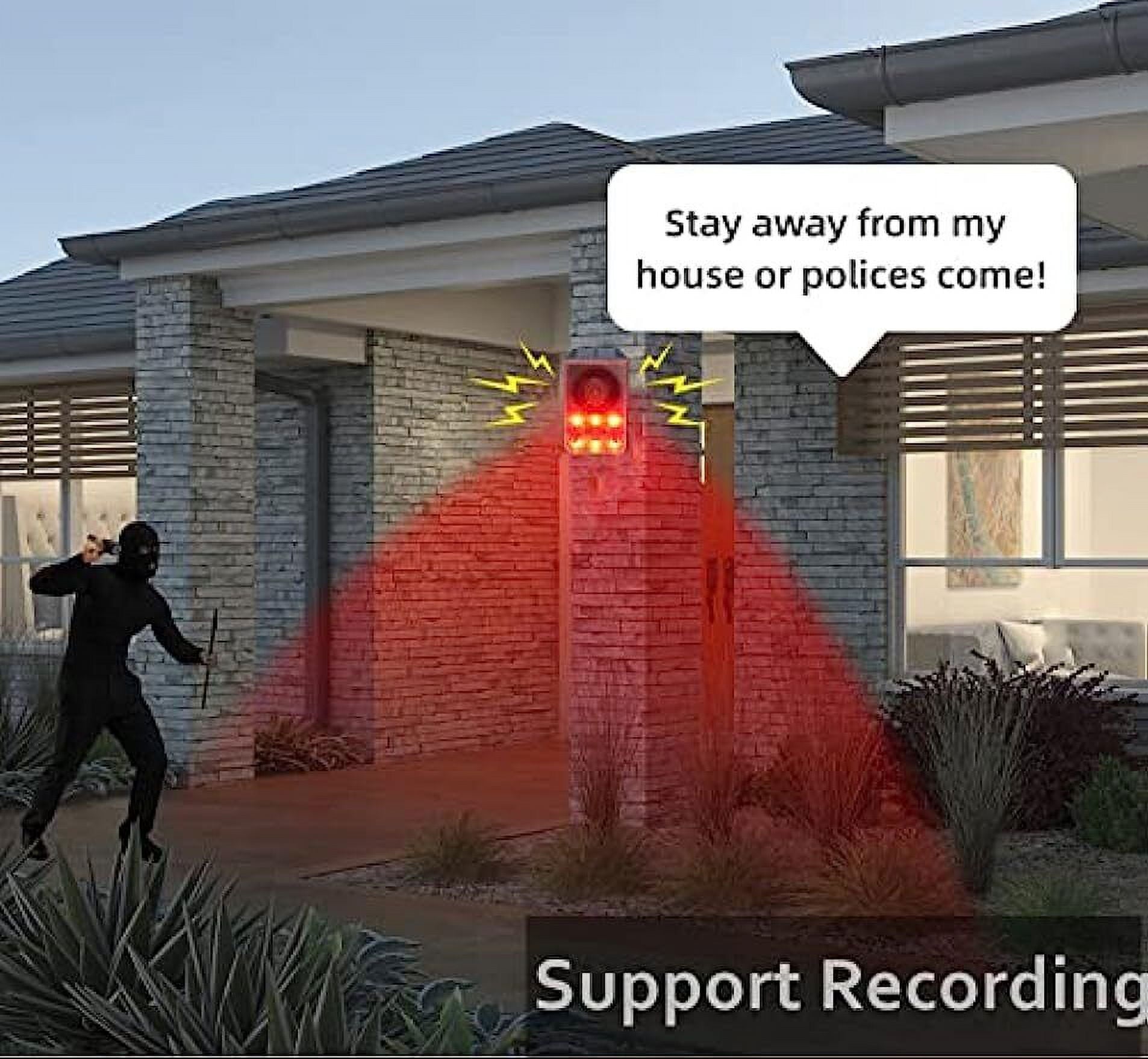 Motion Sensor Motion Alarm Emits loud dog barking gunshot sounds upto 130db US