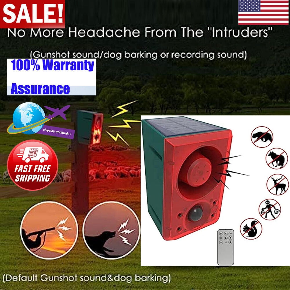 Motion Sensor Motion Alarm Emits loud dog barking gunshot sounds upto 130db US