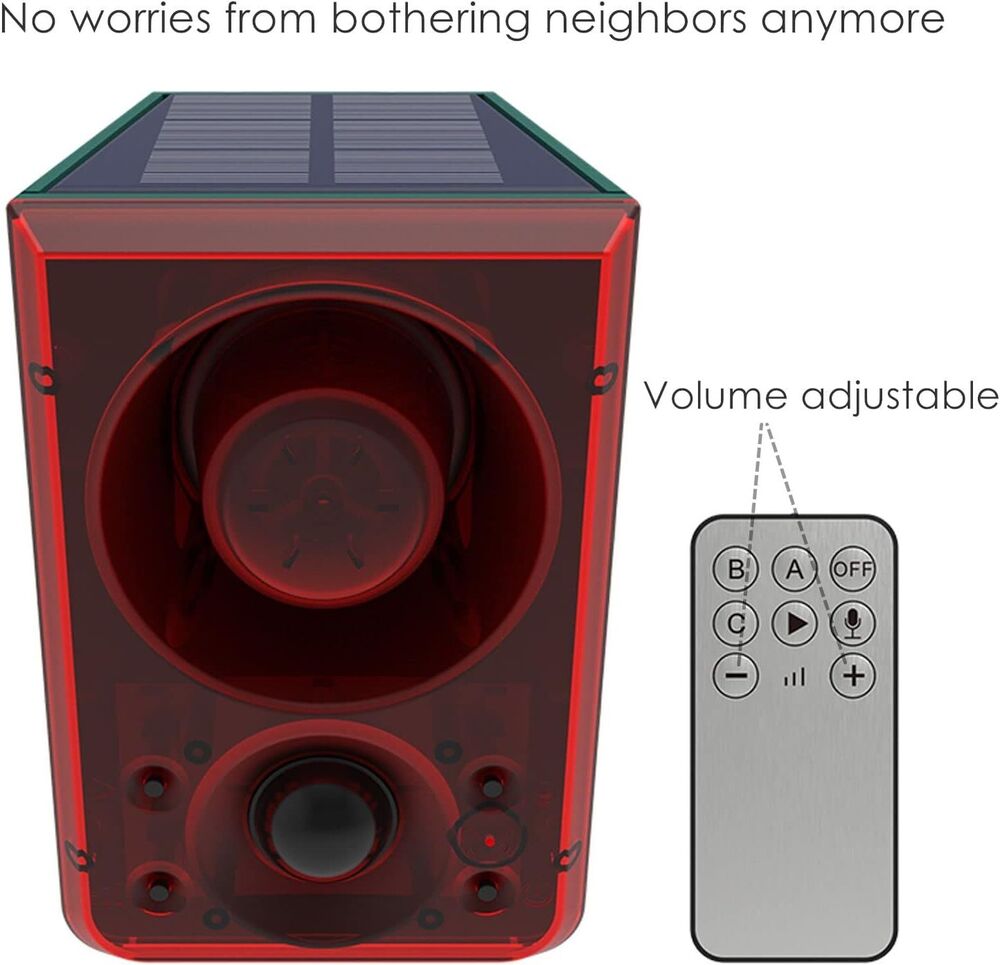 Motion Sensor Motion Alarm Emits loud dog barking gunshot sounds upto 130db US