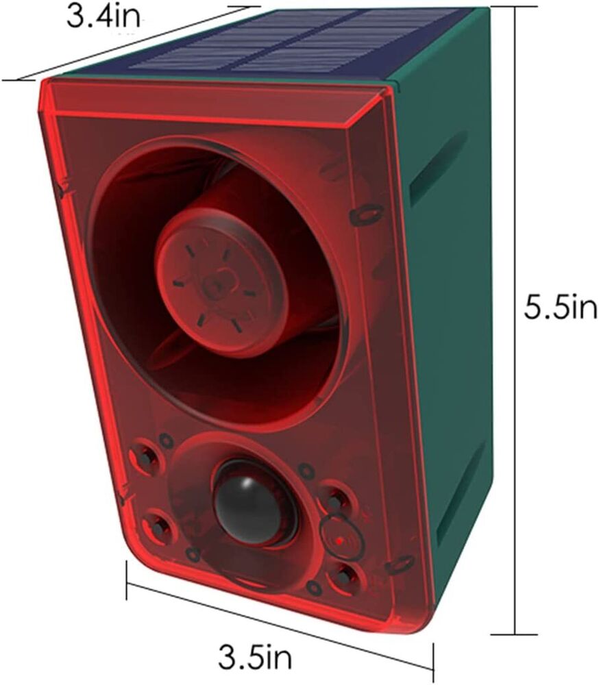 Motion Sensor Motion Alarm Emits loud dog barking gunshot sounds upto 130db US