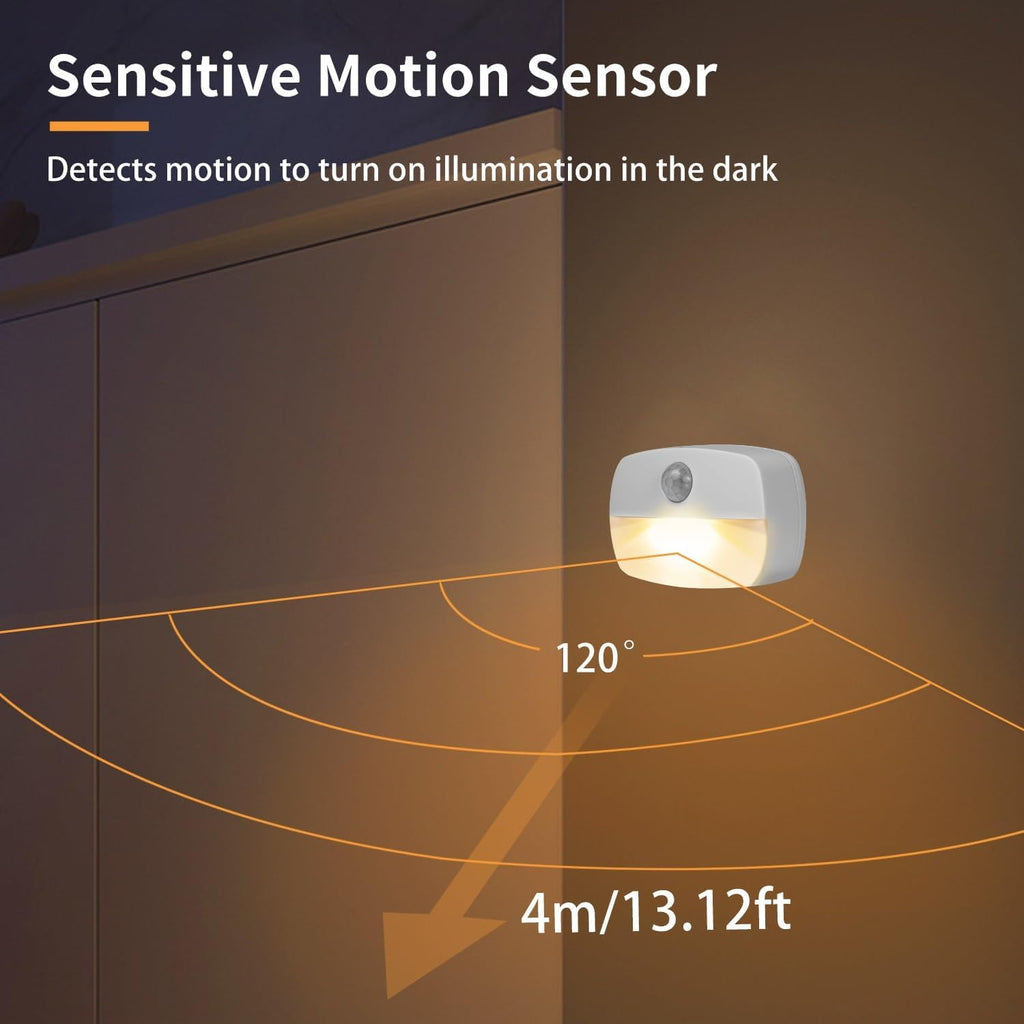 Motion Sensor Light Indoor  Night Light   Nightlight  Operated Lights for Hallway Stair Bathroom Closet  ( Applied)