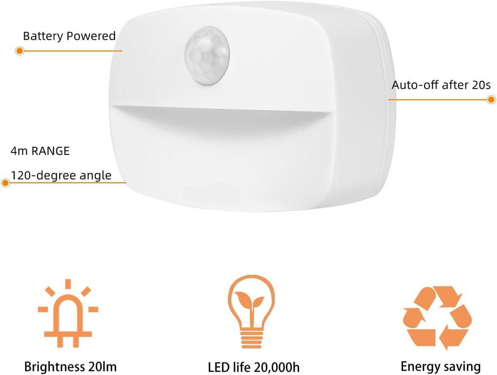 Motion Sensor Light Indoor  Night Light   Nightlight  Operated Lights for Hallway Stair Bathroom Closet  ( Applied)