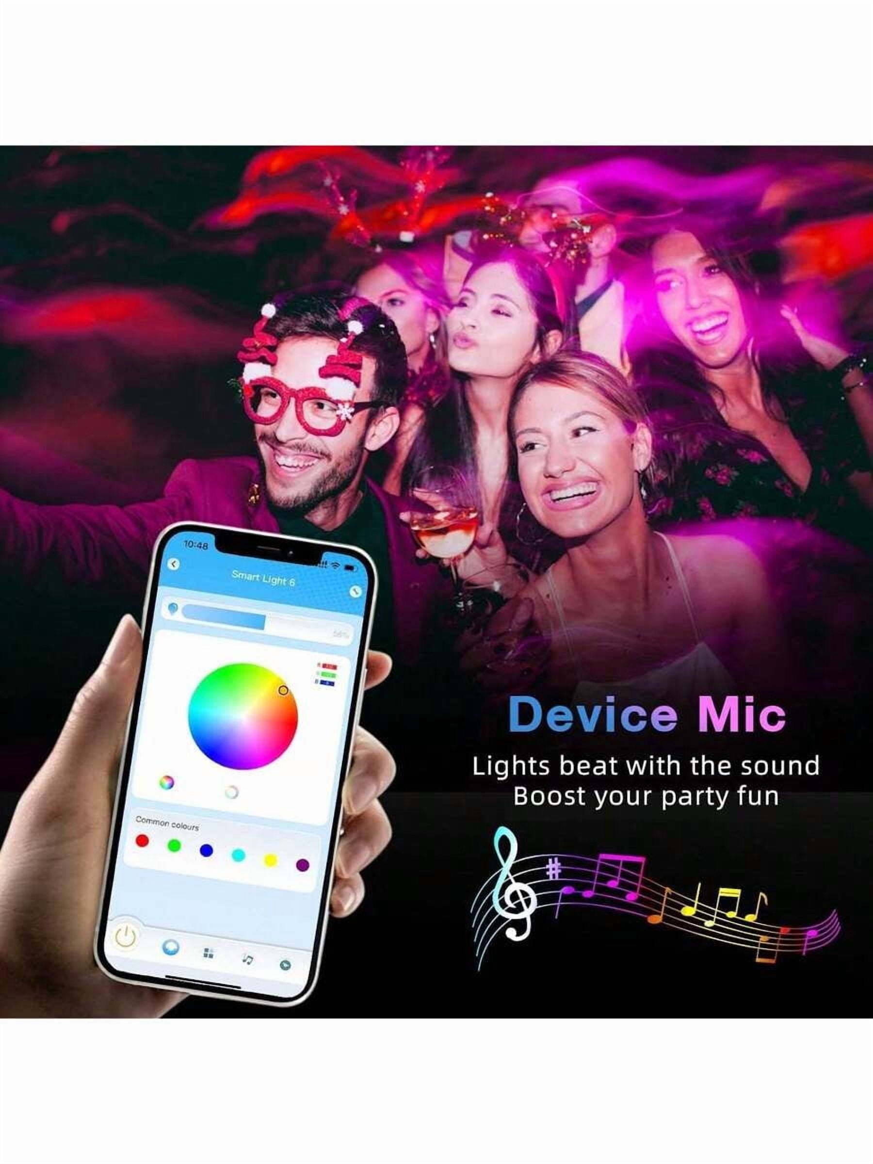 100ft Led Strip Lights (2 Rolls Of 50ft) Bluetooth Smart App Control Music Sync Color Changing RGB Led Light Strip With Remote,Led Lights For Bedroom Room Home Decor Party Festival