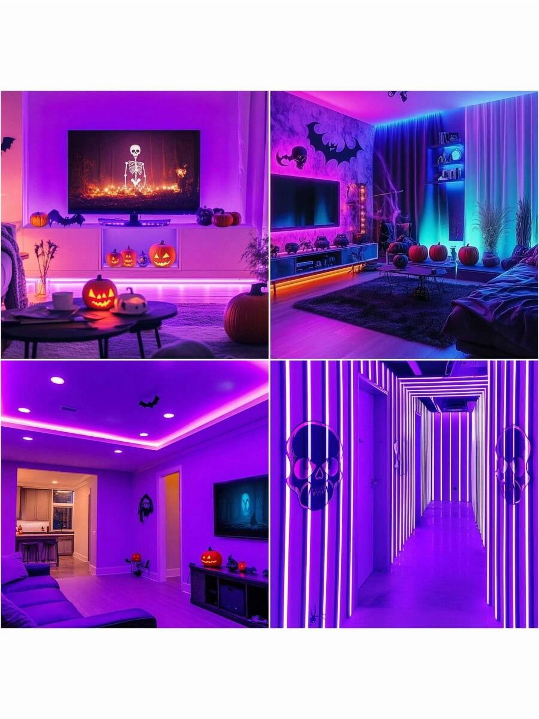 100ft Led Strip Lights (2 Rolls Of 50ft) Bluetooth Smart App Control Music Sync Color Changing RGB Led Light Strip With Remote,Led Lights For Bedroom Room Home Decor Party Festival