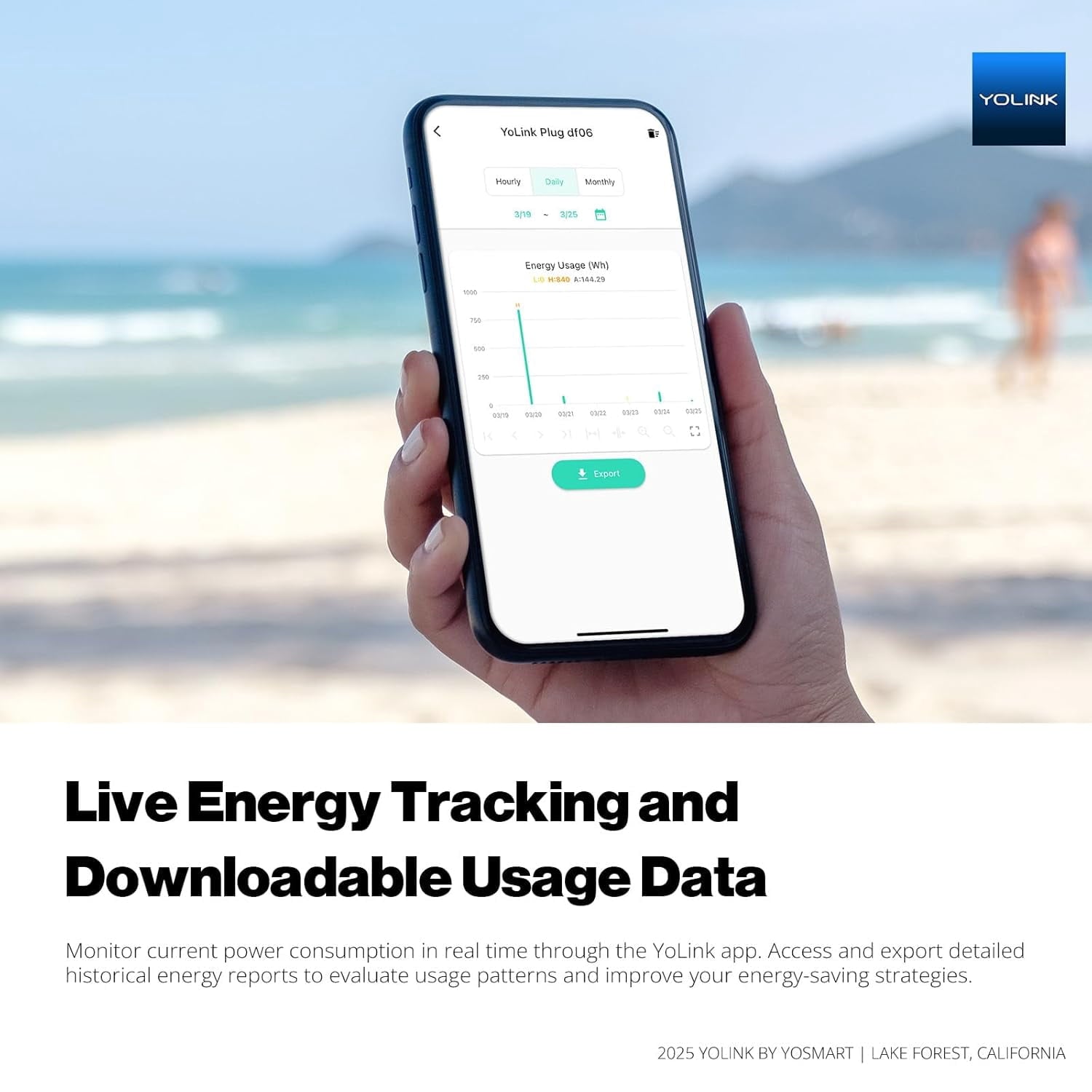 Energy Plug 15A, LoRa Control up to 1/4 Mile, High-Power Appliances, Cylce Timer, Real-Time Power Monitor, Overload Protection, Notifications, Alexa, , IFTTT, Hub Required, YS6614