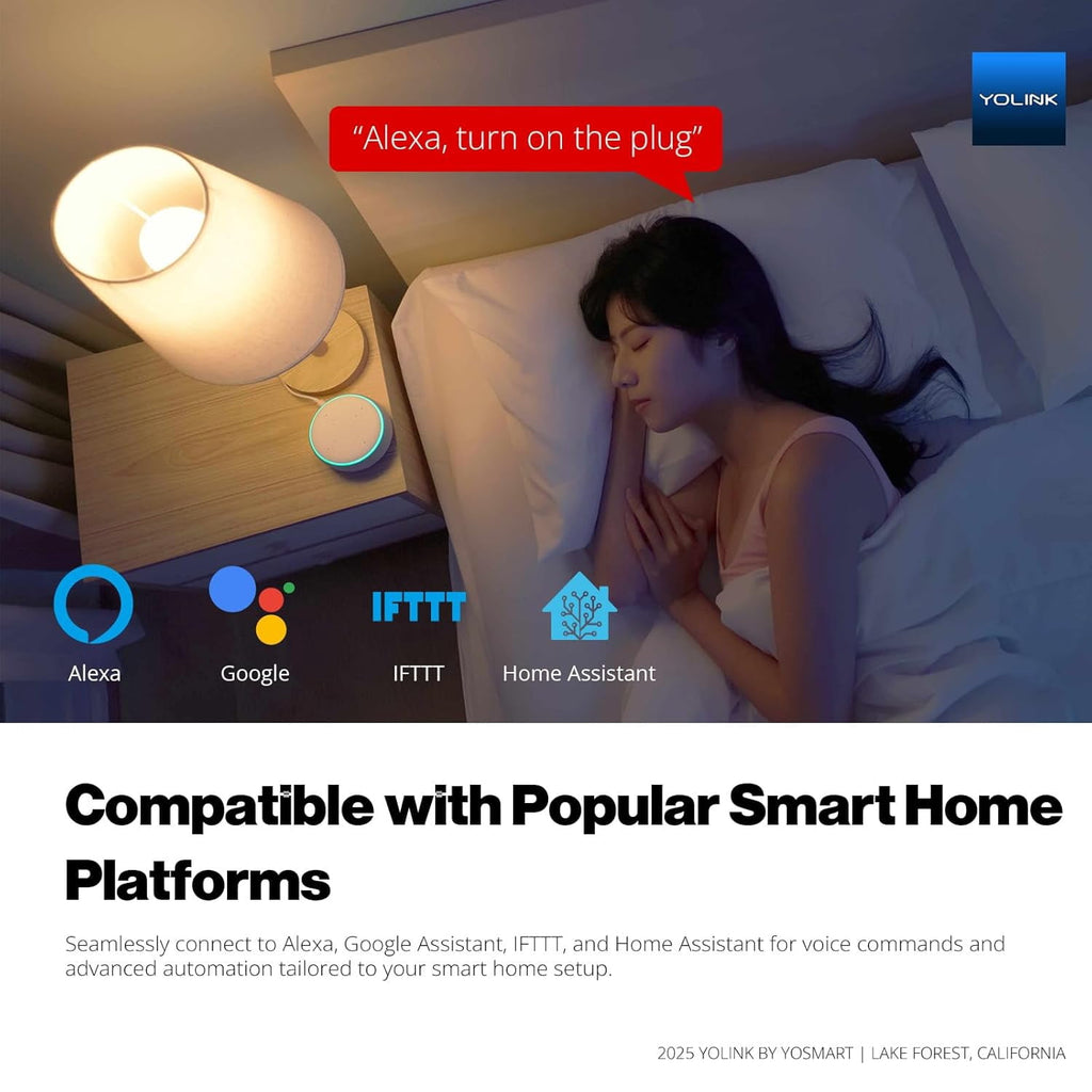 Energy Plug 15A, LoRa Control up to 1/4 Mile, High-Power Appliances, Cylce Timer, Real-Time Power Monitor, Overload Protection, Notifications, Alexa, , IFTTT, Hub Required, YS6614