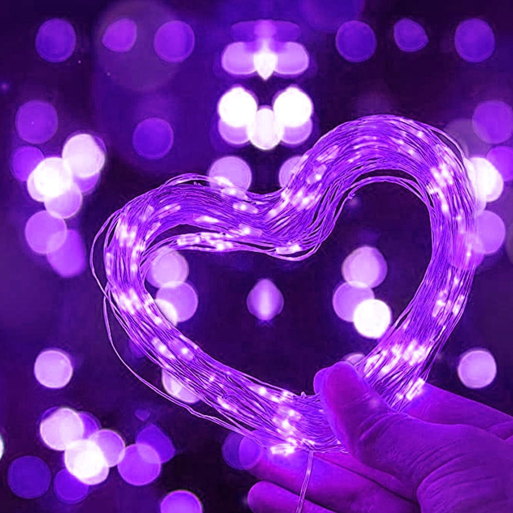 100LED String Light, Fairy Lights Battery Operated, Remote Control Timer Twinkle String Lights 8 Modes Firefly Lights for Garden Party Indoor Decor (White+Red)