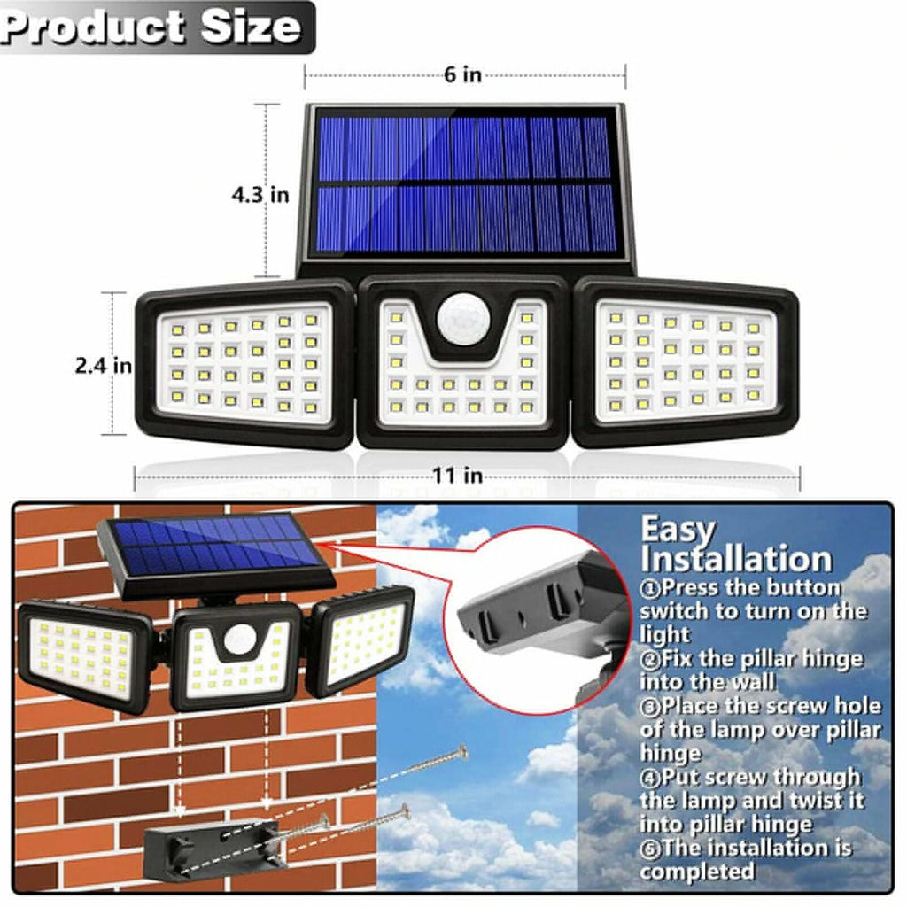 1 Pack Outdoor Waterproof 74 LED Solar Powered Light Motion Sensor Garden Security Light Unbranded
