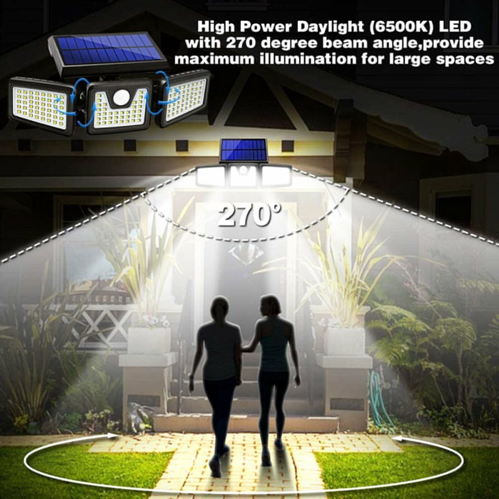 1 Pack Outdoor Waterproof 74 LED Solar Powered Light Motion Sensor Garden Security Light Unbranded