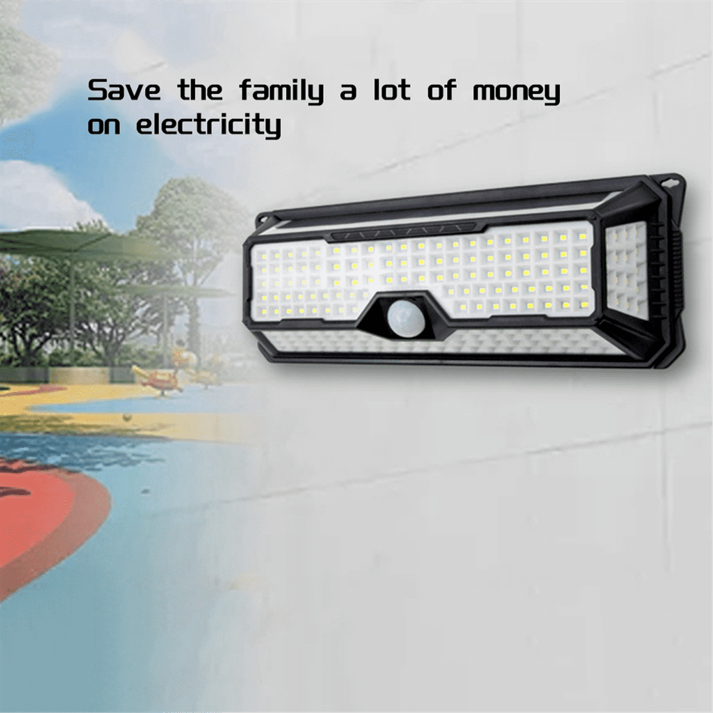 Solar Outdoor Lights, 4000LM 202 LED Motion Sensor Outdoor Light, IP65 Waterproof Solar Outside Lights with 4 Wide Angle