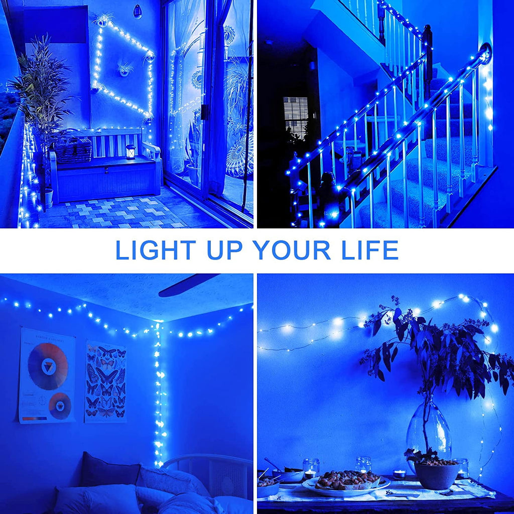 JMEXSUSS 2 Pack 100 LED Fairy Lights Battery Operated, 33ft White String Lights with Remote, 8 Mode Twinkle Lights for Bedroom Indoor Outdoor Decorations