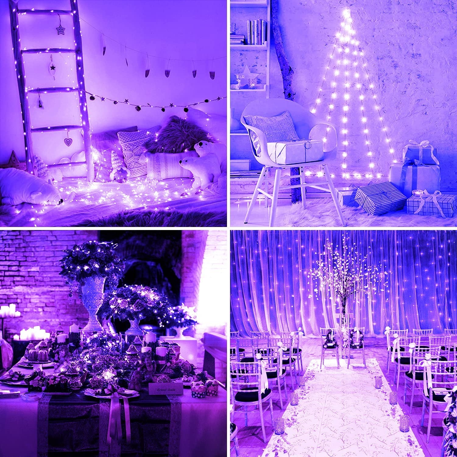 JMEXSUSS 2 Pack 100 LED Fairy Lights Battery Operated, 33ft White String Lights with Remote, 8 Mode Twinkle Lights for Bedroom Indoor Outdoor Decorations