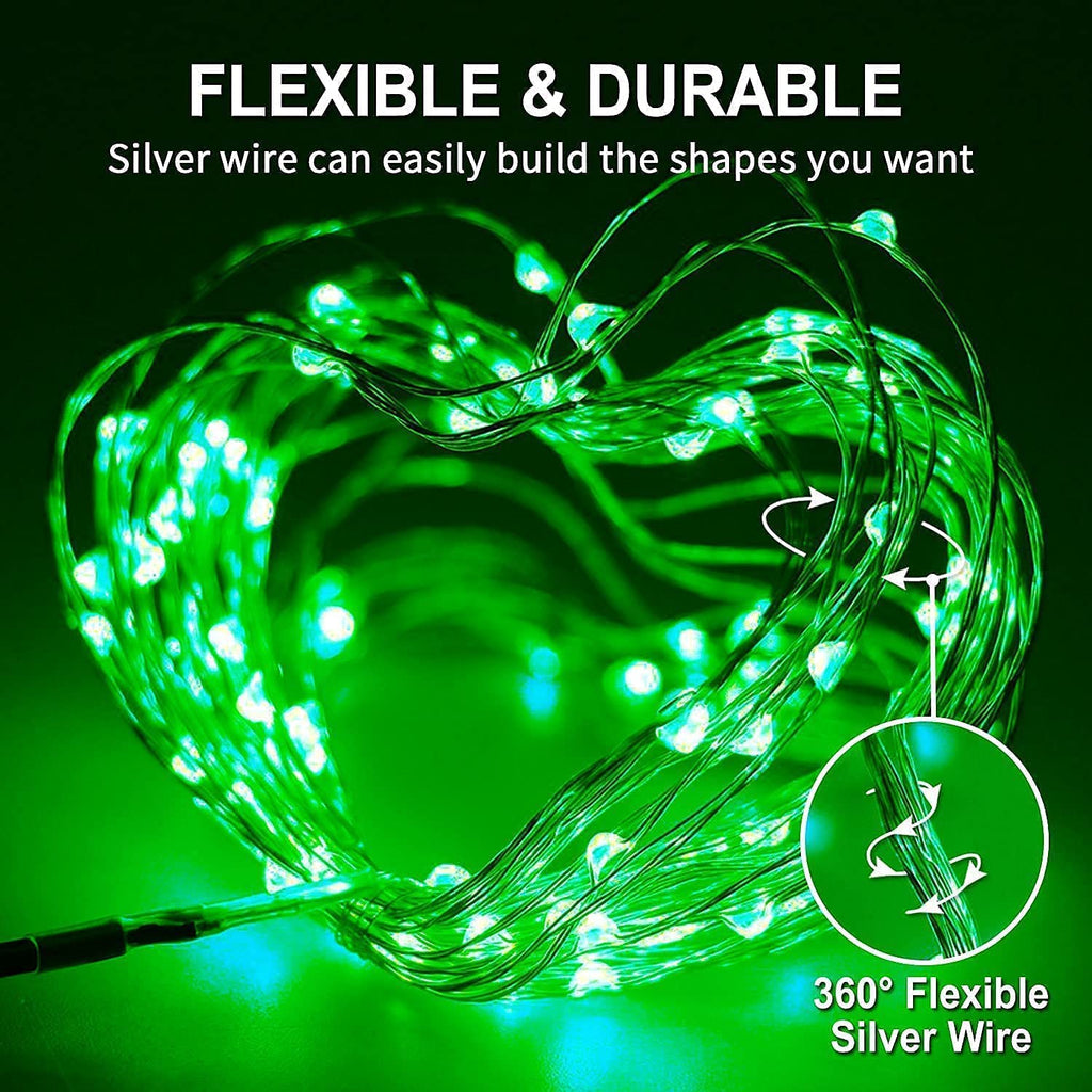 JMEXSUSS 2 Pack 100 LED Fairy Lights Battery Operated, 33ft White String Lights with Remote, 8 Mode Twinkle Lights for Bedroom Indoor Outdoor Decorations