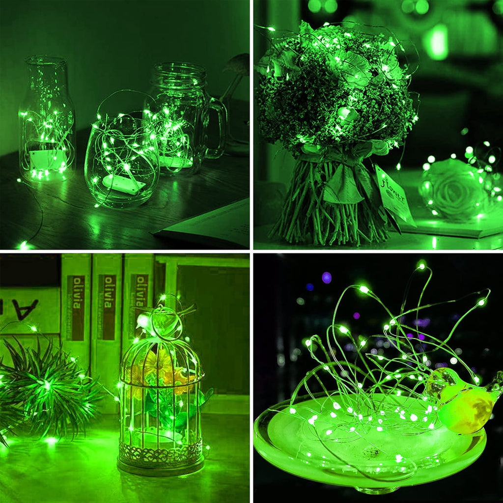 JMEXSUSS 2 Pack 100 LED Fairy Lights Battery Operated, 33ft White String Lights with Remote, 8 Mode Twinkle Lights for Bedroom Indoor Outdoor Decorations