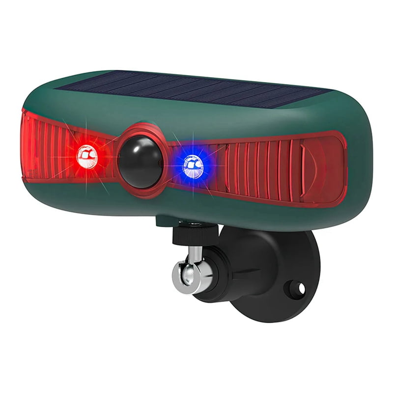 New Solar Infrared Alarm Detector Barking 129Db Sound Warning Flashing Light Motion Sensor Alarm Animal Repeller,1 * Solar Motion Sensor Alarm