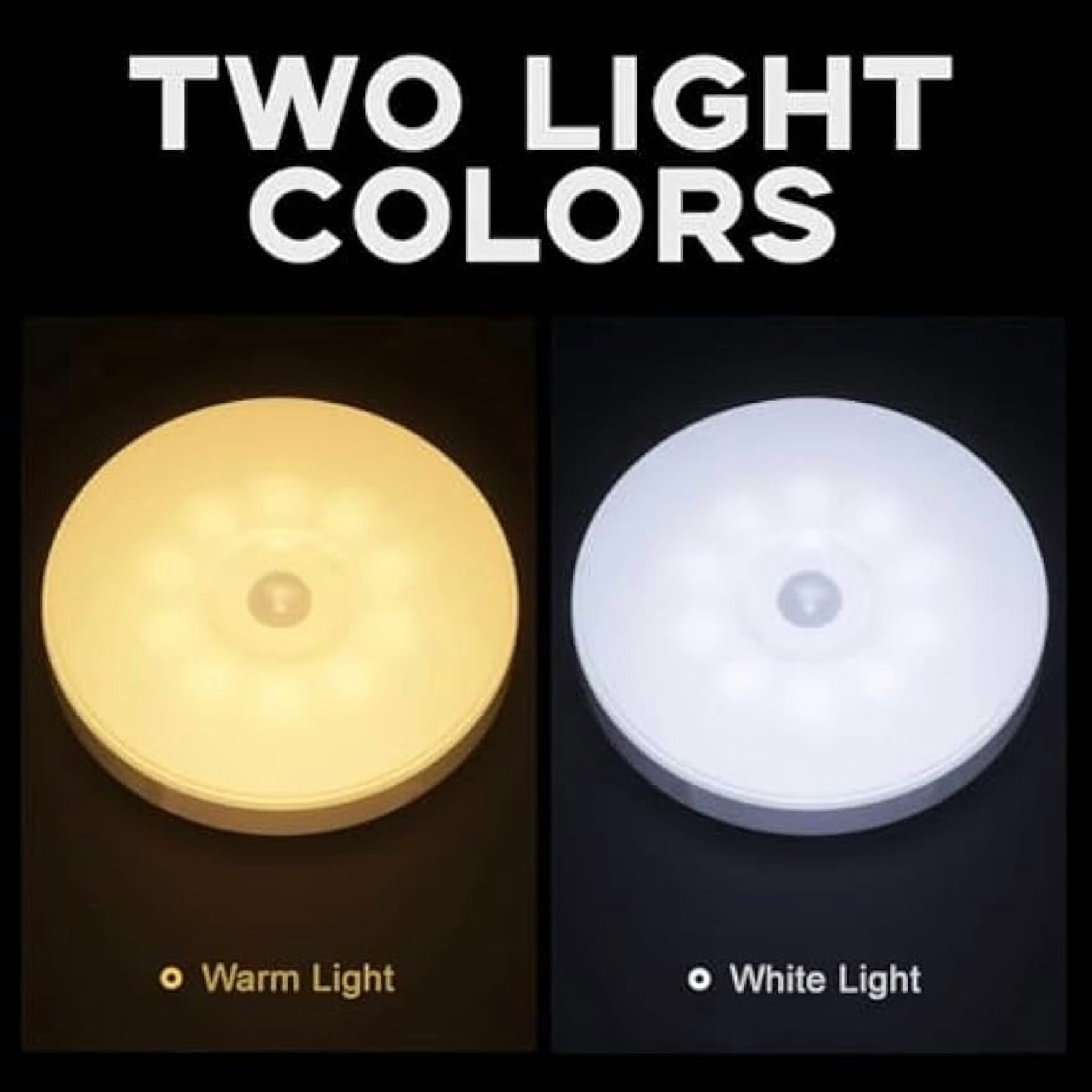 Motion Activated Night Light with Magnetic Base, Adhesive Auto On/Off LED Closet Light, Flame Retardant Stair Light for Hallway, Cabinet, Bedroom, Kitchen Safety Lighting. (White)