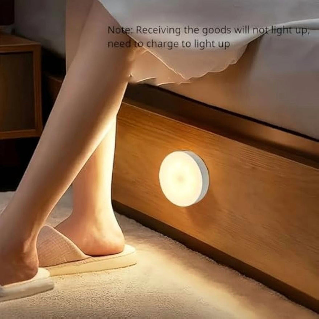 Motion Activated Night Light with Magnetic Base, Adhesive Auto On/Off LED Closet Light, Flame Retardant Stair Light for Hallway, Cabinet, Bedroom, Kitchen Safety Lighting. (White)