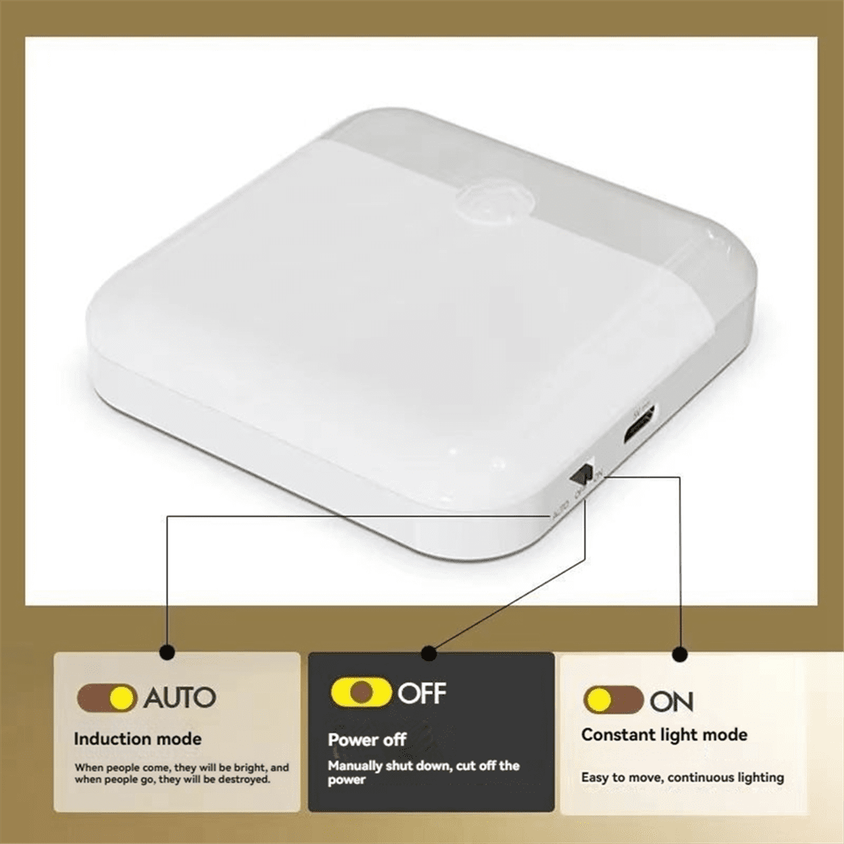 Motion Sensor Light Rechargeable LED Lamp for Bedroom Kitchen Stair Hallway Wardrobe Cupboard Lighting,B