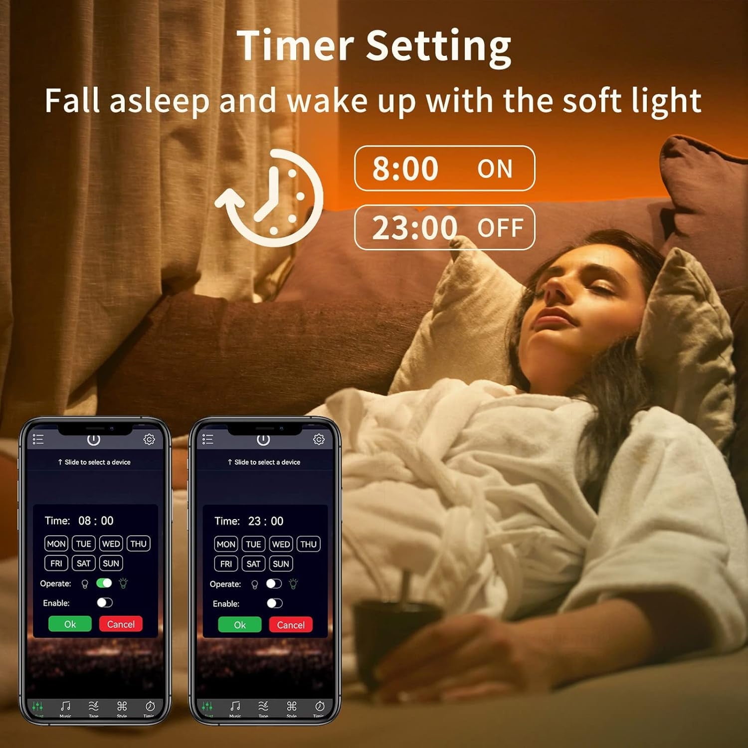Music Sync LED Strip Lights 100FT, RGB Color Changing with Smart APP &amp; Remote Control, Indoor Flexible Lighting for Bedroom, Party, Home Decor