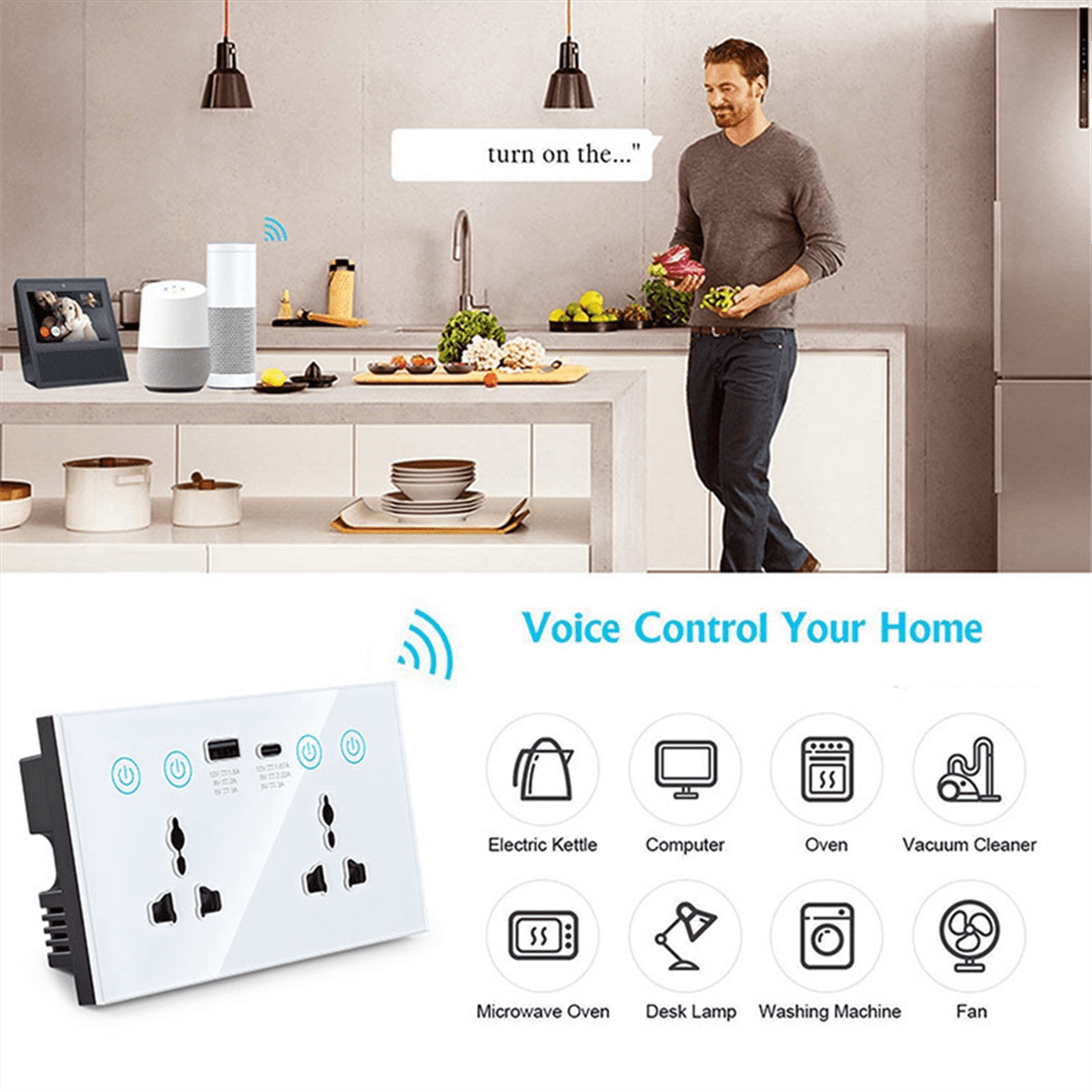 EU UK US Universal Plug Tuya ZigBee White Smart Socket Switch with USB and Type-C Port Outlet Smart Life