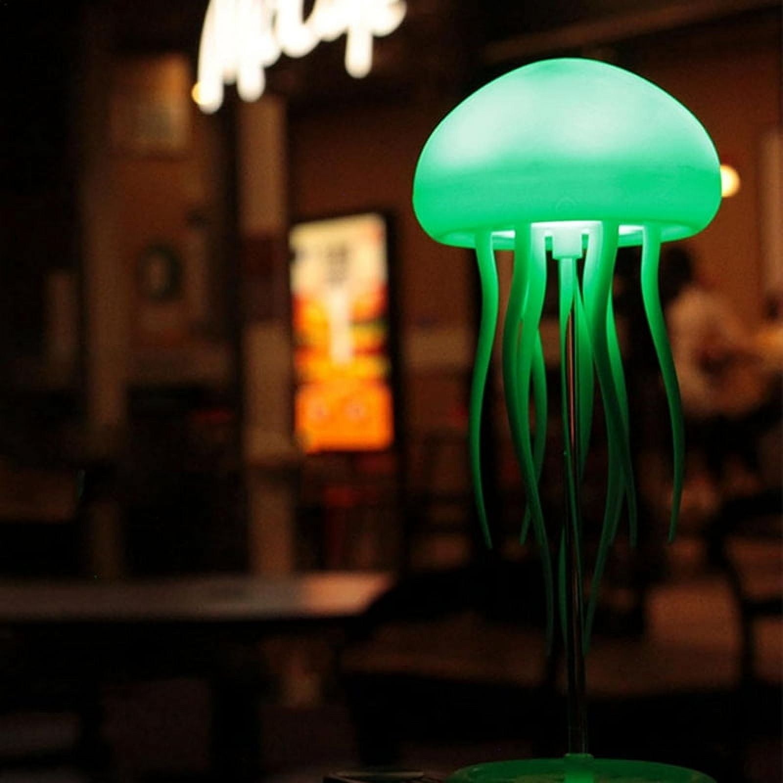LED Jellyfish Lamp RGB Gradient Jelly Fish Light Lamp Voice Control Jellyfish Light Rechargeable Desk Lamp for Bedrooms
