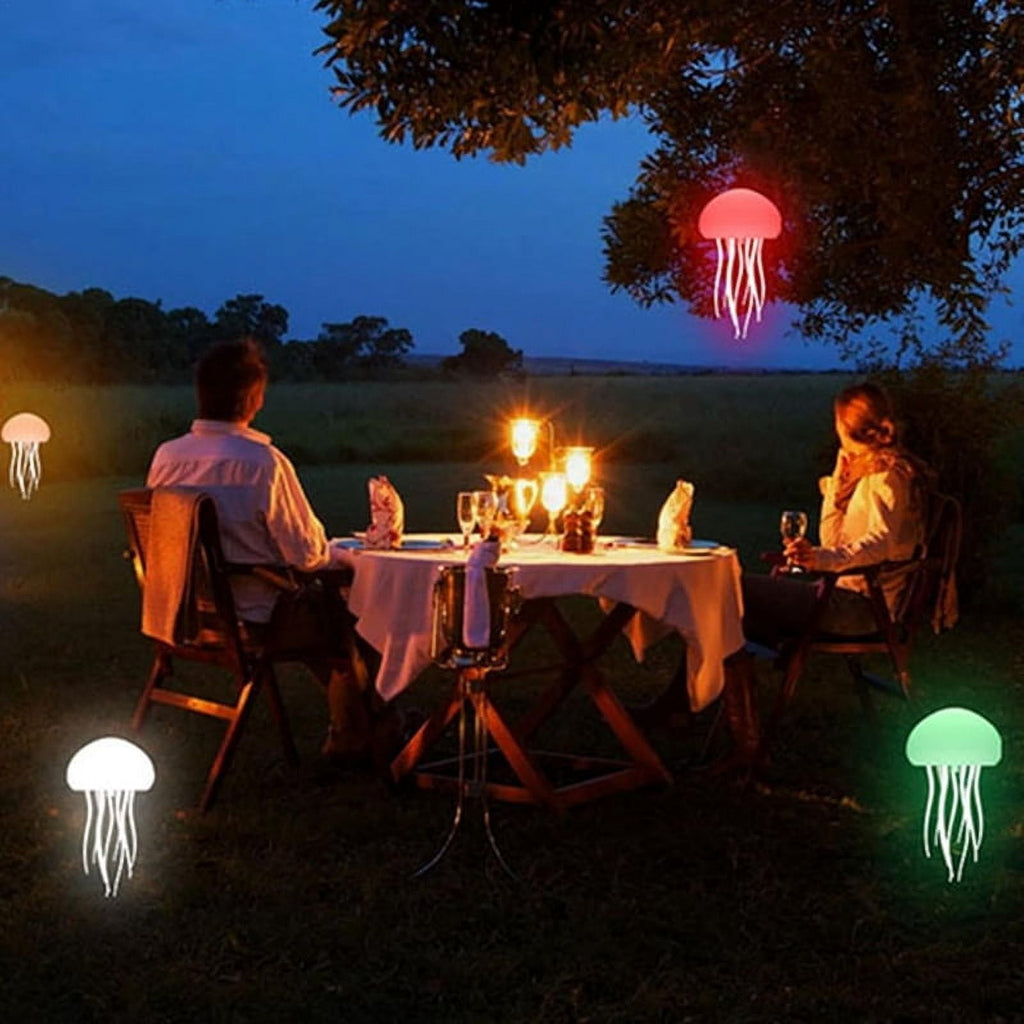LED Jellyfish Lamp RGB Gradient Jelly Fish Light Lamp Voice Control Jellyfish Light Rechargeable Desk Lamp for Bedrooms