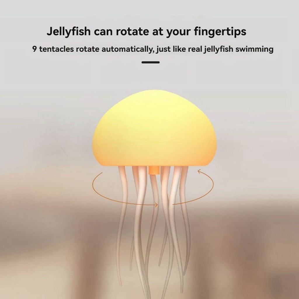 LED Jellyfish Lamp RGB Gradient Jelly Fish Light Lamp Voice Control Jellyfish Light Rechargeable Desk Lamp for Bedrooms