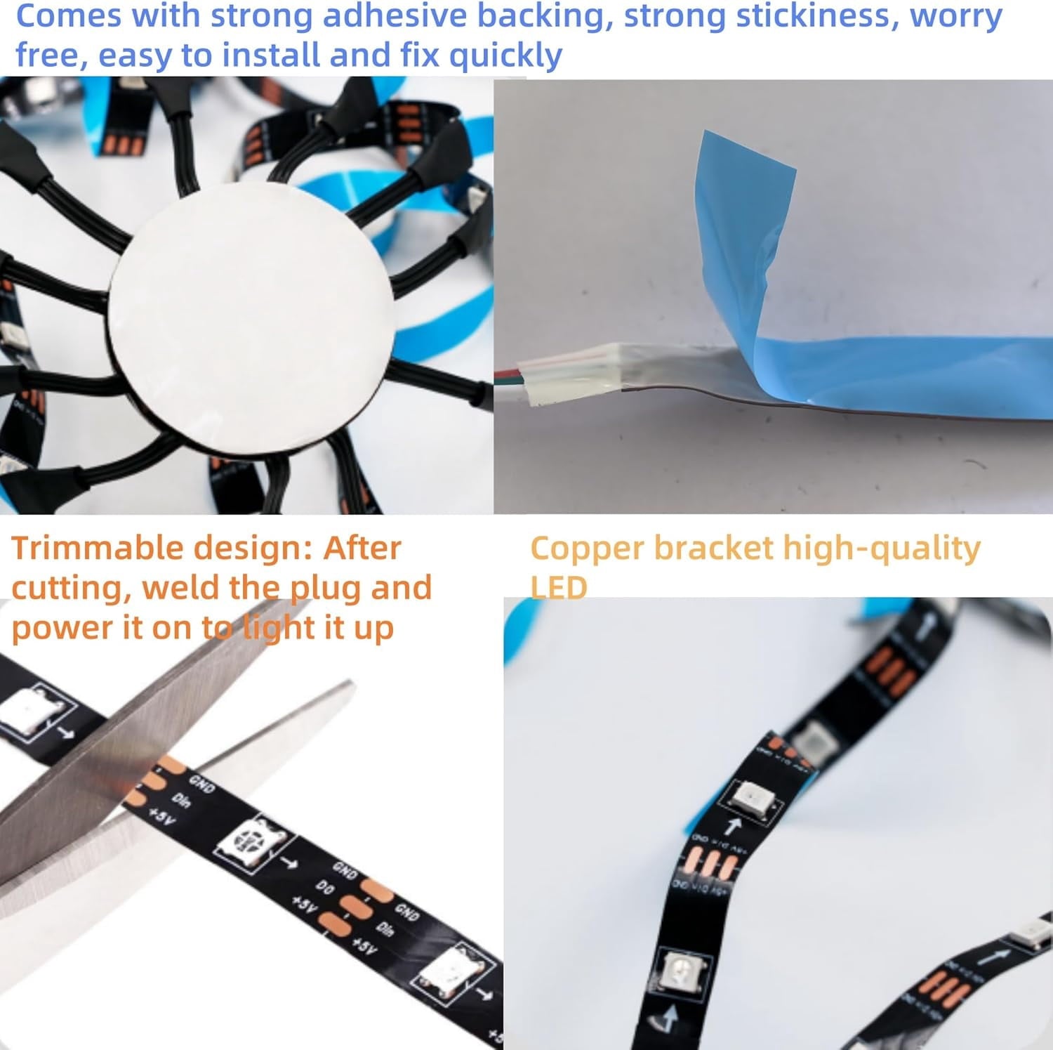 Smart Firework Led Strip Lights, Dc5v RGB Dream Color Changing Fireworks Lights, Music Sound Sync Strip Light$$Home Decor, Kitchen, &amp; Other