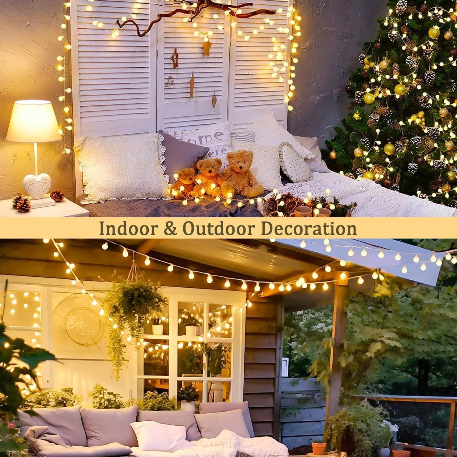 SUMMIT  100 LED Connectable Globe String Lights Indoor, 33ft Multicolor Fairy Lights Plug in with Remote, 8 Modes Pastel Lights for Easter Bedroom Tree Room Party Decoration