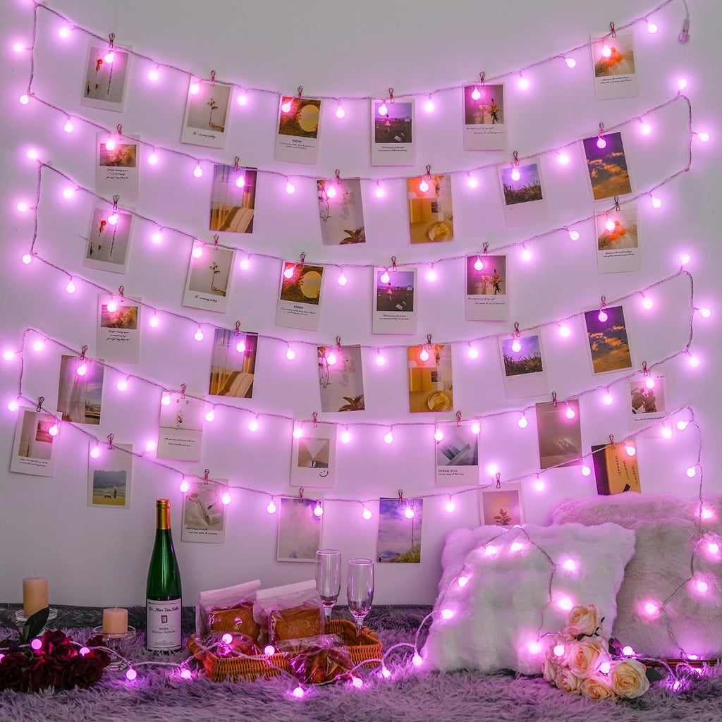 SUMMIT  100 LED Connectable Globe String Lights Indoor, 33ft Multicolor Fairy Lights Plug in with Remote, 8 Modes Pastel Lights for Easter Bedroom Tree Room Party Decoration