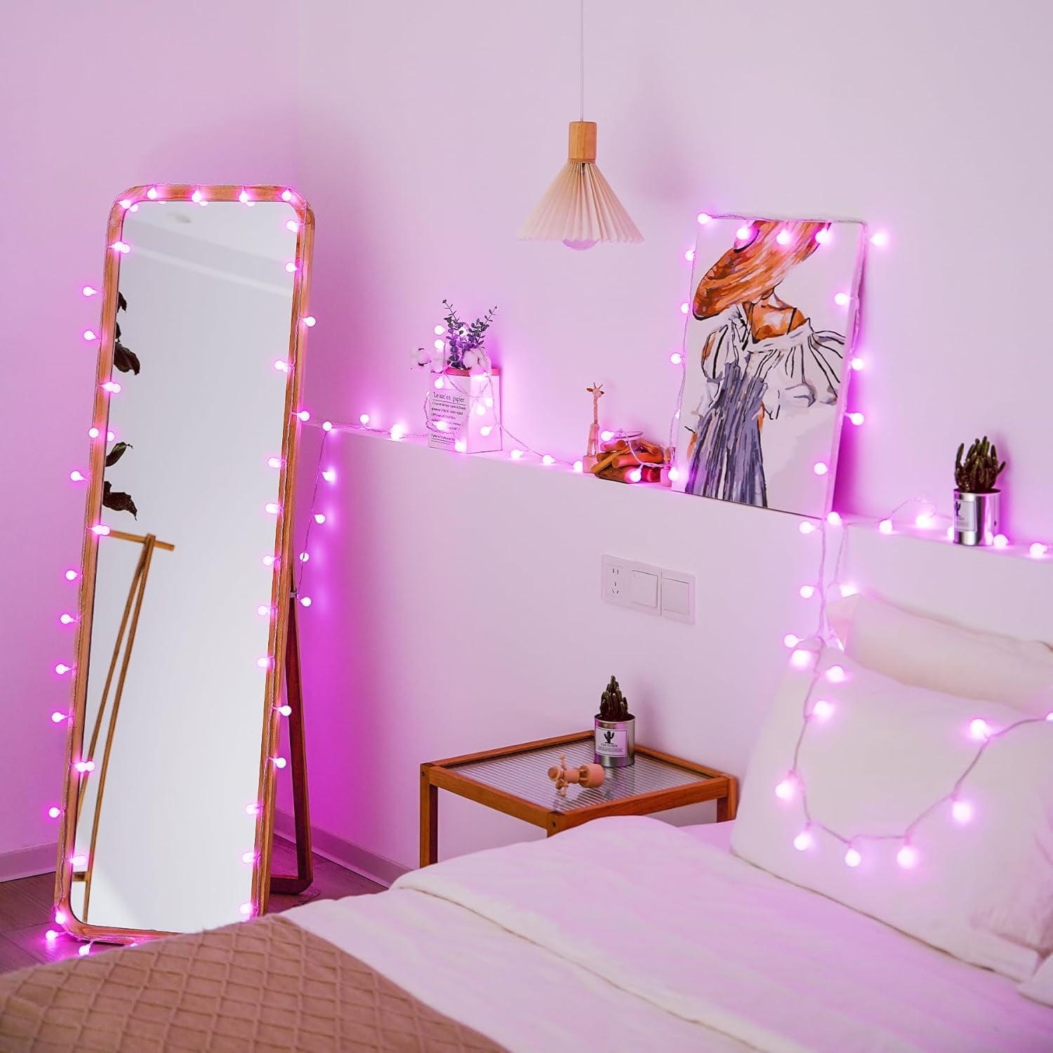 SUMMIT  100 LED Connectable Globe String Lights Indoor, 33ft Multicolor Fairy Lights Plug in with Remote, 8 Modes Pastel Lights for Easter Bedroom Tree Room Party Decoration