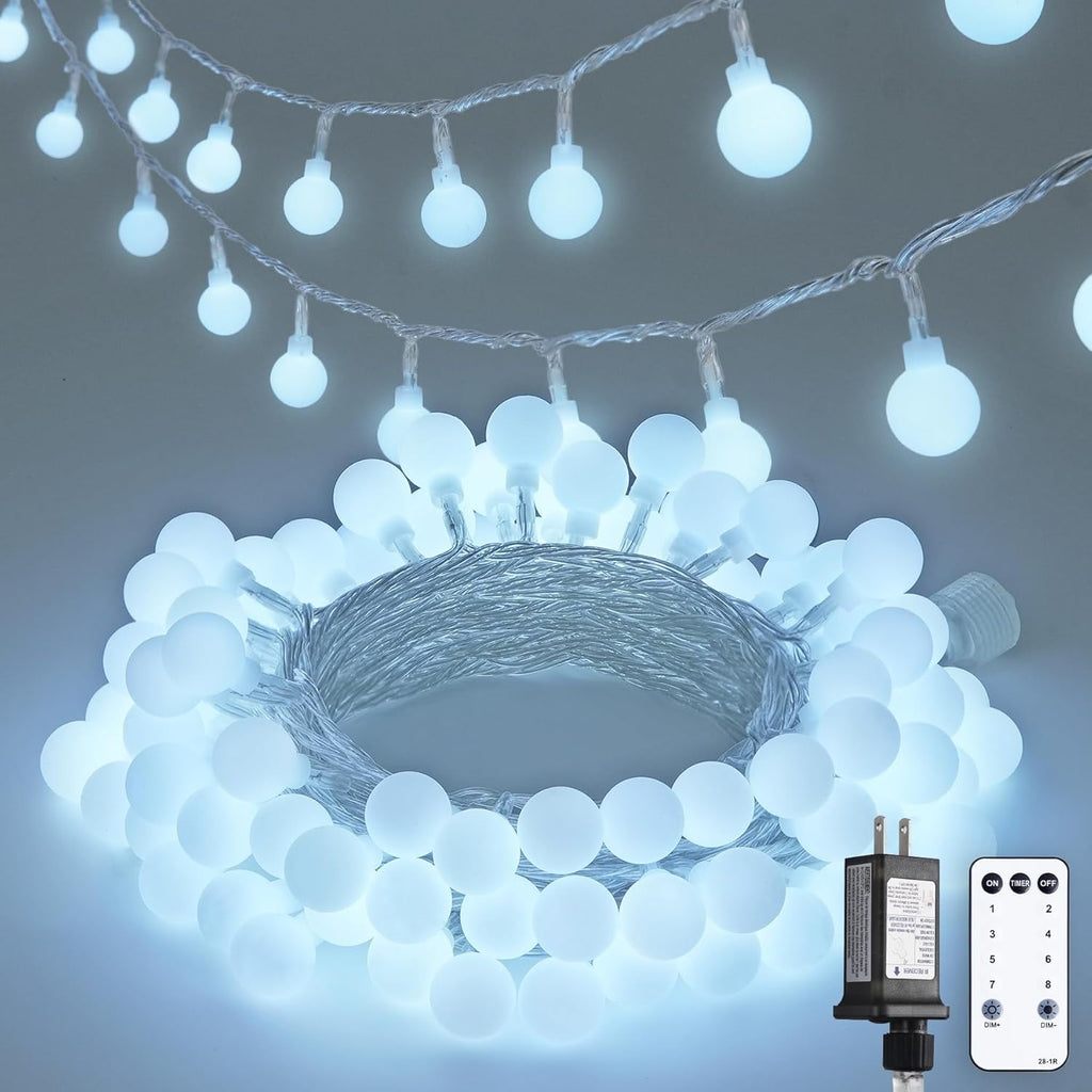SUMMIT  100 LED Connectable Globe String Lights Indoor, 33ft Multicolor Fairy Lights Plug in with Remote, 8 Modes Pastel Lights for Easter Bedroom Tree Room Party Decoration
