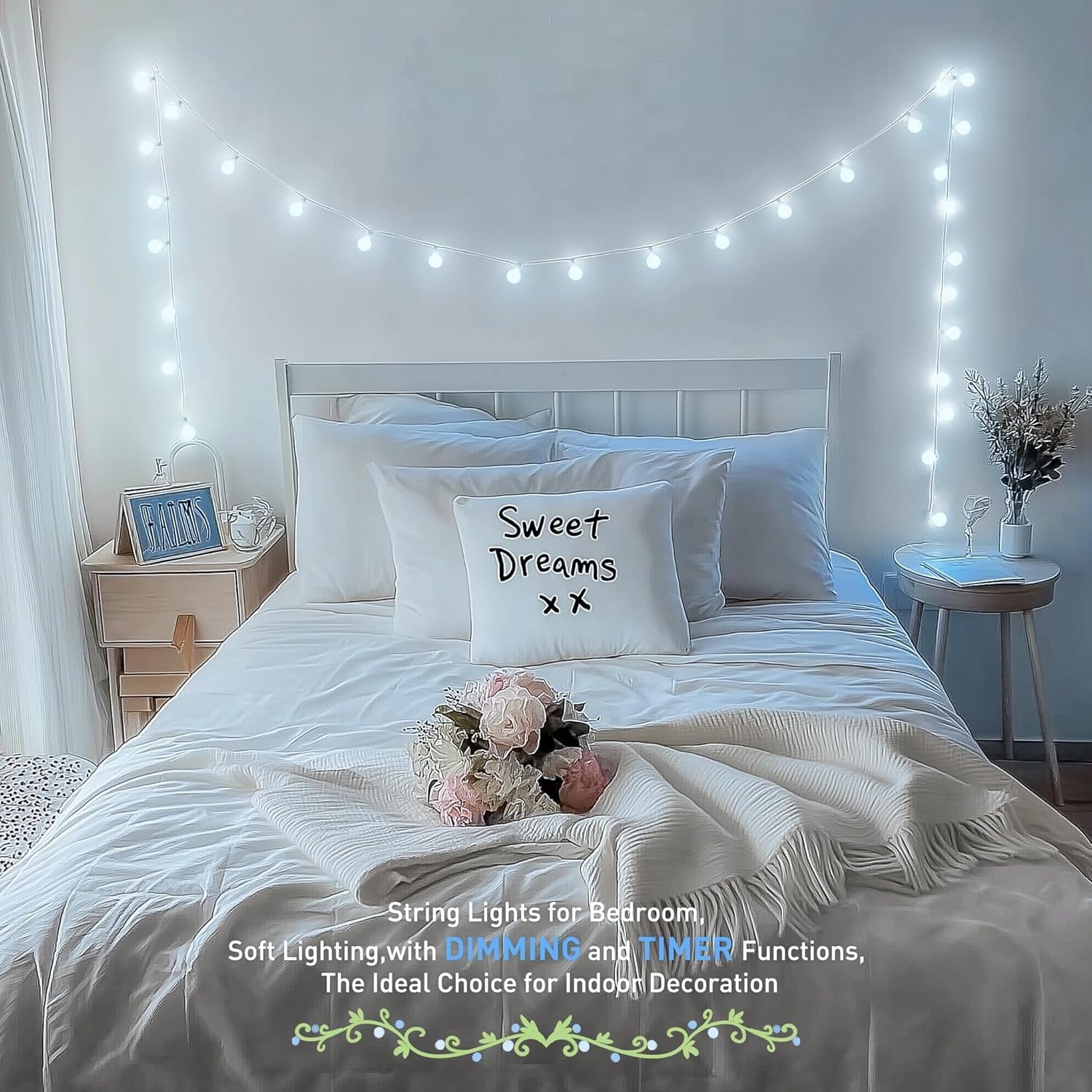 SUMMIT  100 LED Connectable Globe String Lights Indoor, 33ft Multicolor Fairy Lights Plug in with Remote, 8 Modes Pastel Lights for Easter Bedroom Tree Room Party Decoration