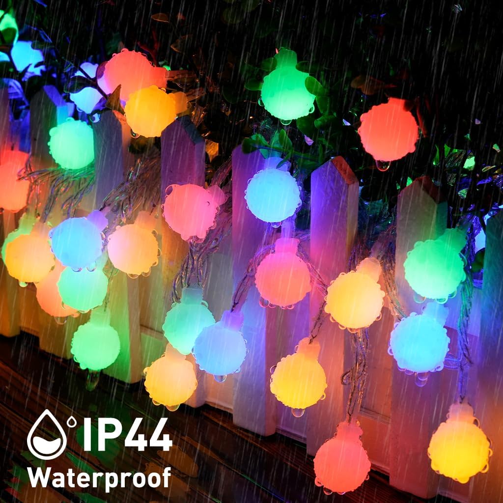 SUMMIT  100 LED Connectable Globe String Lights Indoor, 33ft Multicolor Fairy Lights Plug in with Remote, 8 Modes Pastel Lights for Easter Bedroom Tree Room Party Decoration