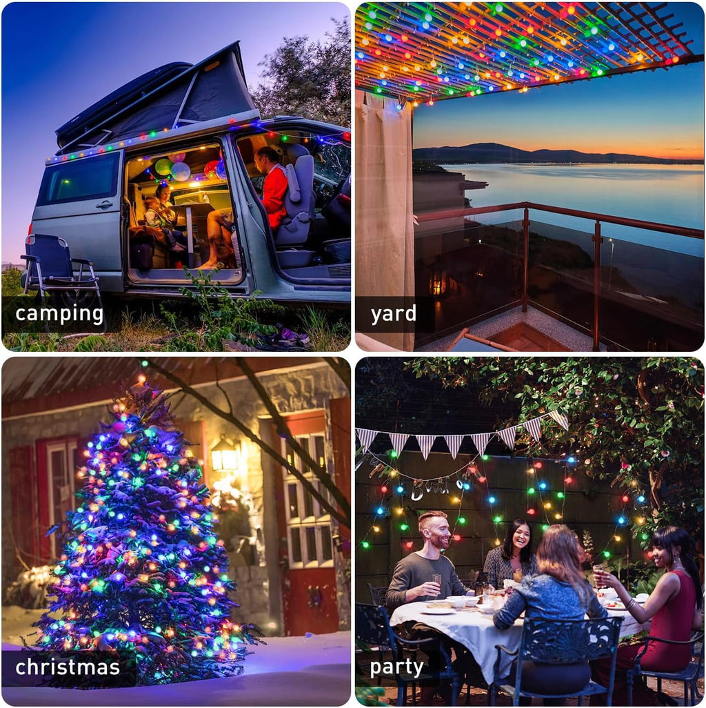 SUMMIT  100 LED Connectable Globe String Lights Indoor, 33ft Multicolor Fairy Lights Plug in with Remote, 8 Modes Pastel Lights for Easter Bedroom Tree Room Party Decoration
