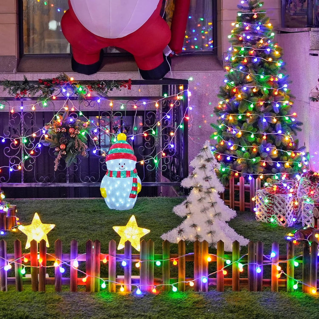 SUMMIT  100 LED Connectable Globe String Lights Indoor, 33ft Multicolor Fairy Lights Plug in with Remote, 8 Modes Pastel Lights for Easter Bedroom Tree Room Party Decoration