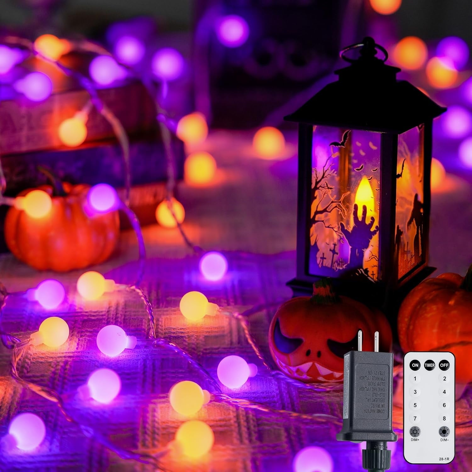 SUMMIT  100 LED Connectable Globe String Lights Indoor, 33ft Multicolor Fairy Lights Plug in with Remote, 8 Modes Pastel Lights for Easter Bedroom Tree Room Party Decoration