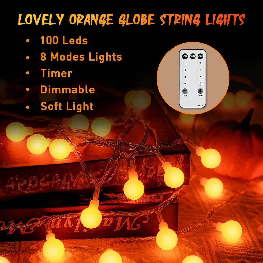 SUMMIT  100 LED Connectable Globe String Lights Indoor, 33ft Multicolor Fairy Lights Plug in with Remote, 8 Modes Pastel Lights for Easter Bedroom Tree Room Party Decoration
