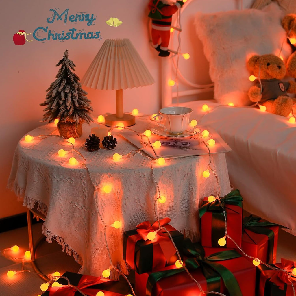 SUMMIT  100 LED Connectable Globe String Lights Indoor, 33ft Multicolor Fairy Lights Plug in with Remote, 8 Modes Pastel Lights for Easter Bedroom Tree Room Party Decoration