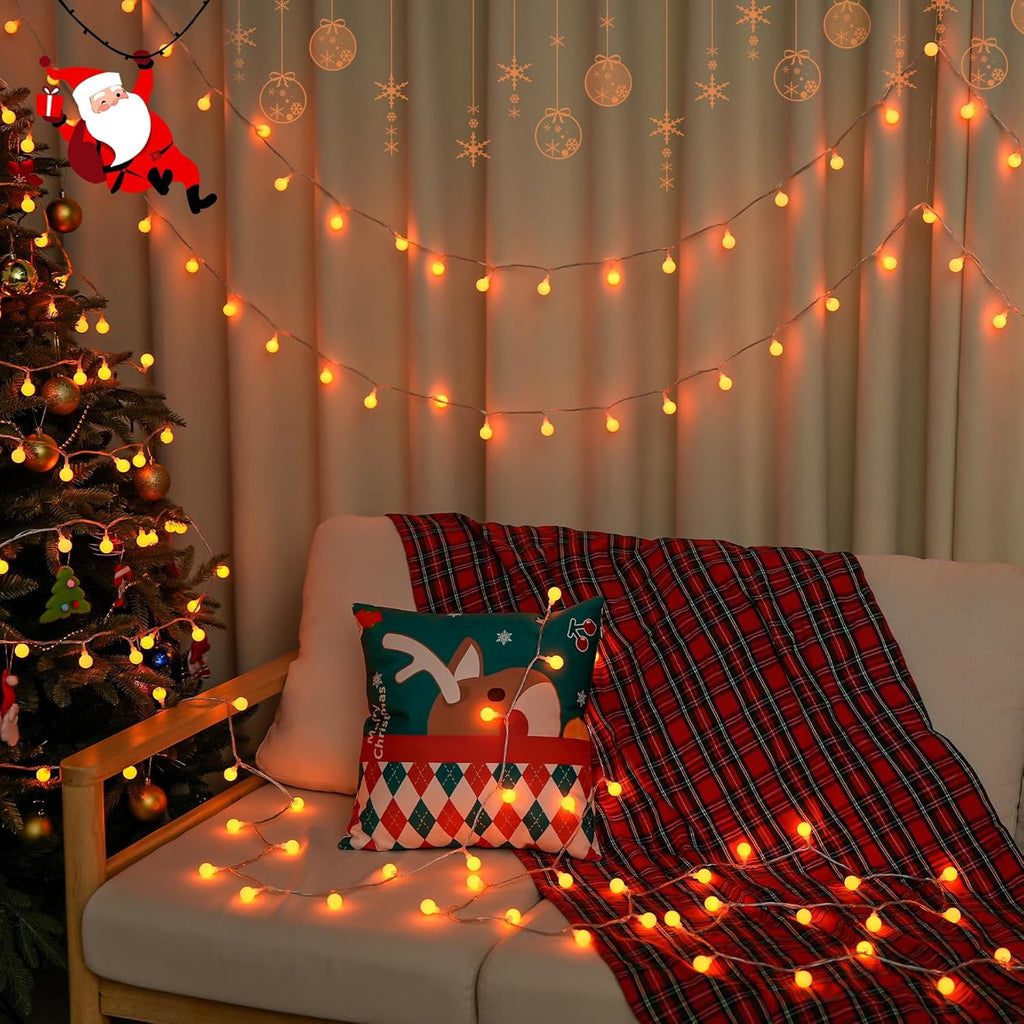 SUMMIT  100 LED Connectable Globe String Lights Indoor, 33ft Multicolor Fairy Lights Plug in with Remote, 8 Modes Pastel Lights for Easter Bedroom Tree Room Party Decoration