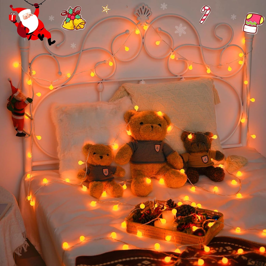 SUMMIT  100 LED Connectable Globe String Lights Indoor, 33ft Multicolor Fairy Lights Plug in with Remote, 8 Modes Pastel Lights for Easter Bedroom Tree Room Party Decoration