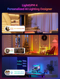 S1 AI LED Strip Lights for Bedroom - 50ft Smart RGB Light Strips with  and Rainbow Chasing Effects, Color Segment , Personalized Al Lighting Designer, No Remote, 2.4G Wi-Fi &amp; Bluetooth