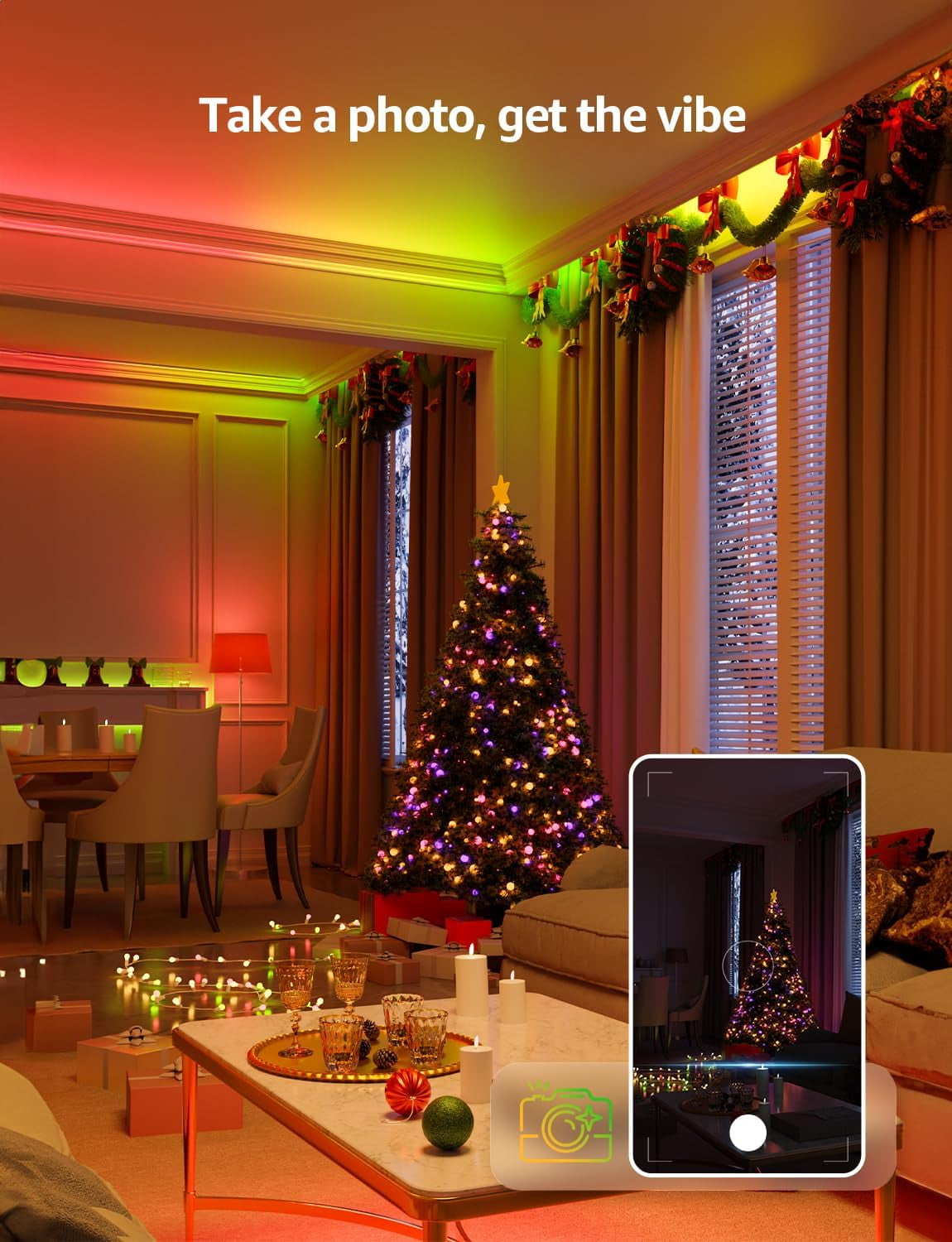 S1 AI LED Strip Lights for Bedroom - 50ft Smart RGB Light Strips with  and Rainbow Chasing Effects, Color Segment , Personalized Al Lighting Designer, No Remote, 2.4G Wi-Fi &amp; Bluetooth