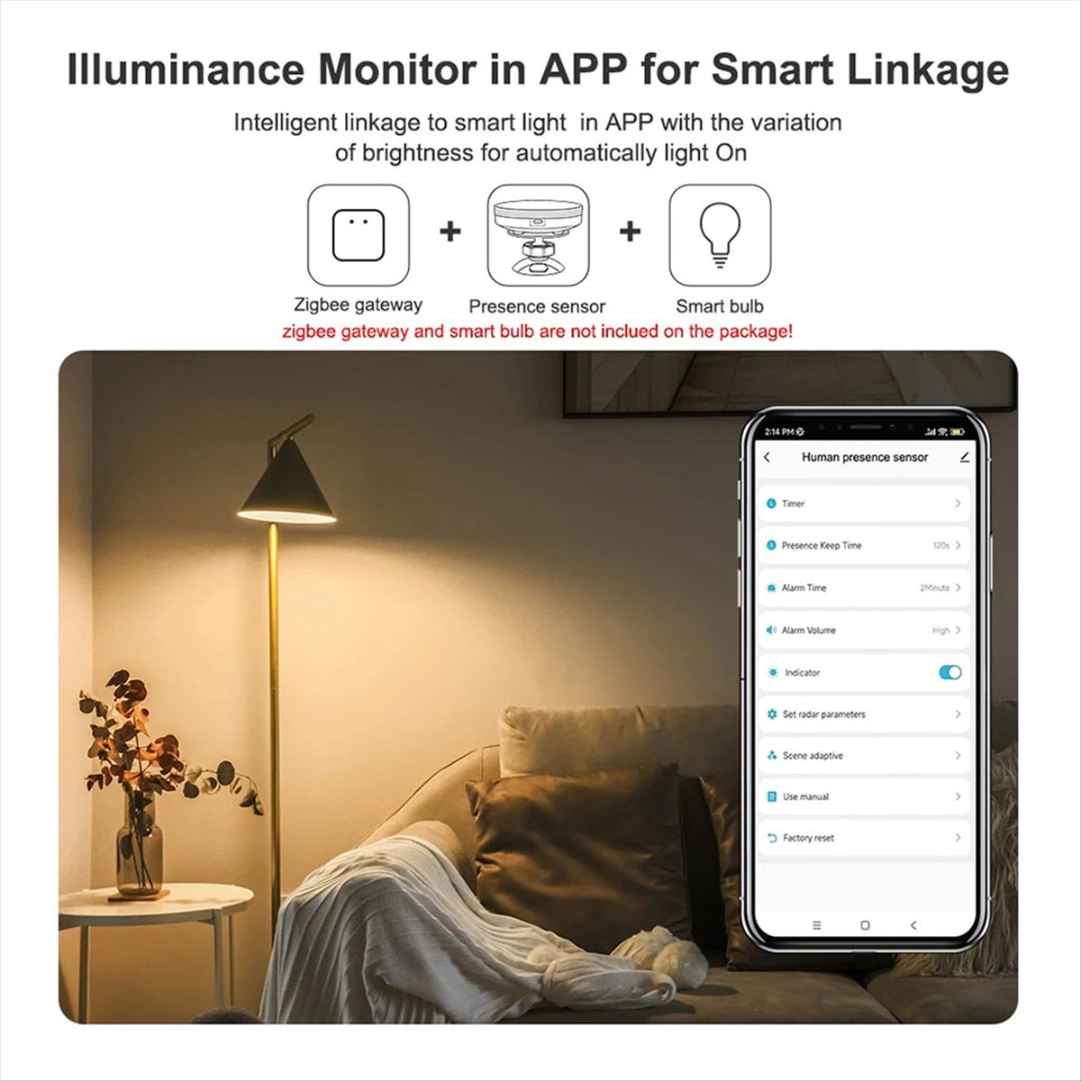 ZigBee 3.0 Human Presence Sensor 24G 5V MMwave Radar with Siren Alarm Motion Detection Smart Life Home Automation DIY