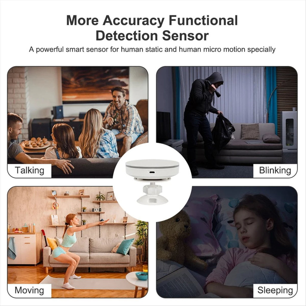 ZigBee 3.0 Human Presence Sensor 24G 5V MMwave Radar with Siren Alarm Motion Detection Smart Life Home Automation DIY