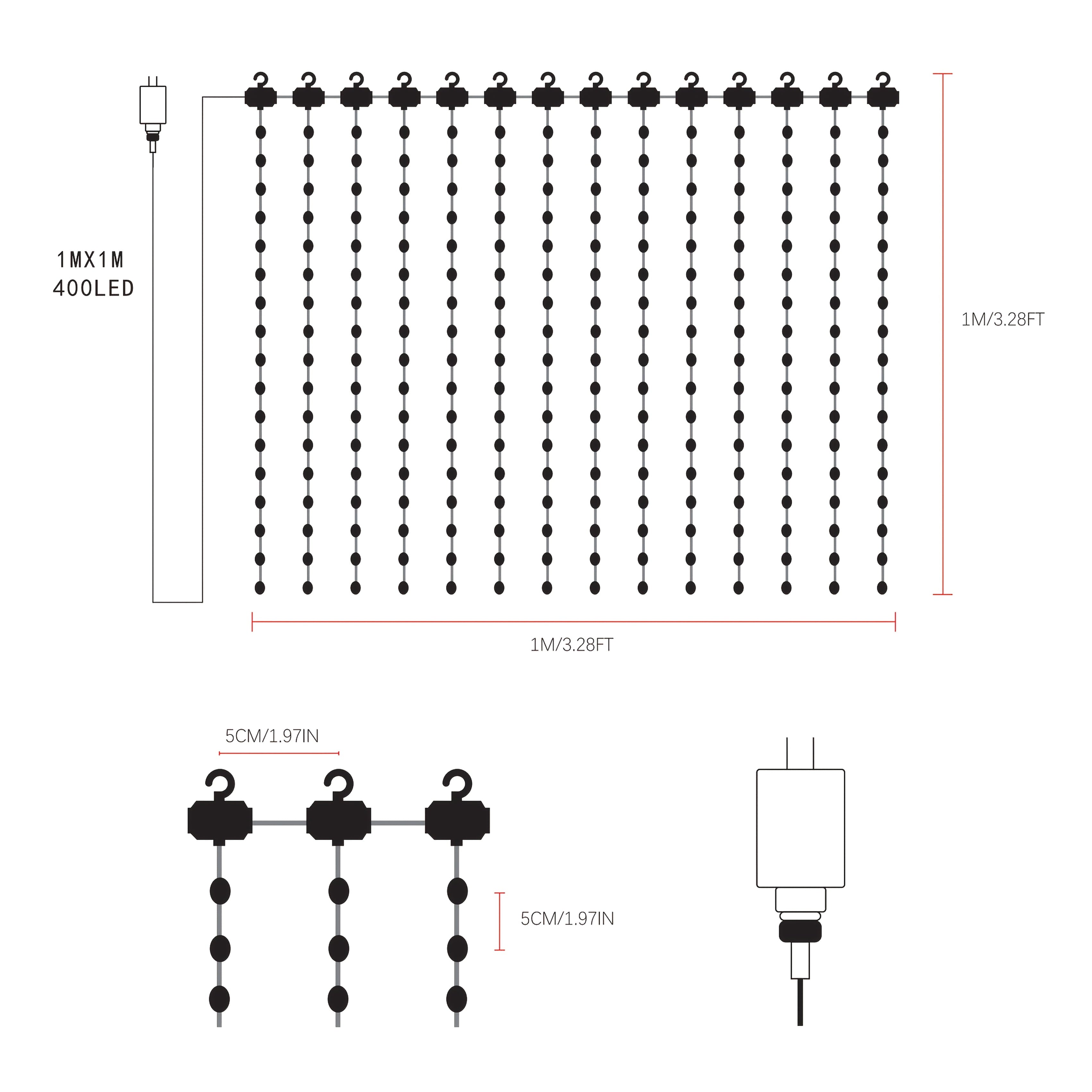 RGB Smart USB 400 LED Curtain Light With Dynamic Patterns For DIY Light Strip Application And Remote Music Synchronization Built-in Chip Suitable For Bedroom Valentine's Day Background Decoration